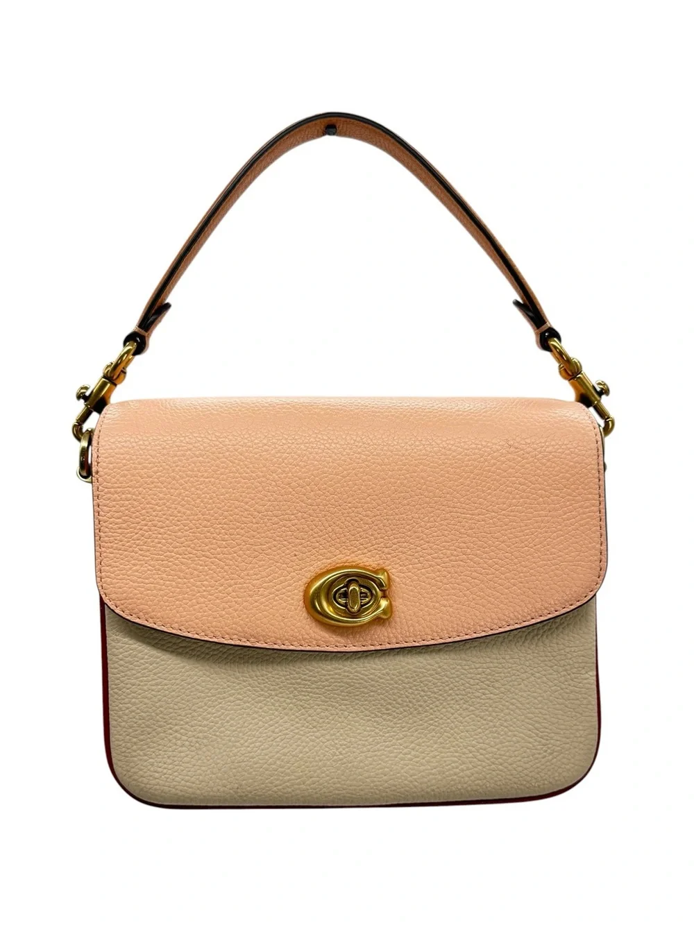Coach Cassie Crossbody 19 in Colorblock Polished Pebbled Leather, Straps & Chain
